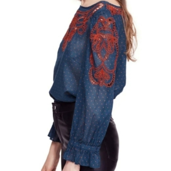 Free People Everything I Know Peasant Blouse - Picture 2 of 12